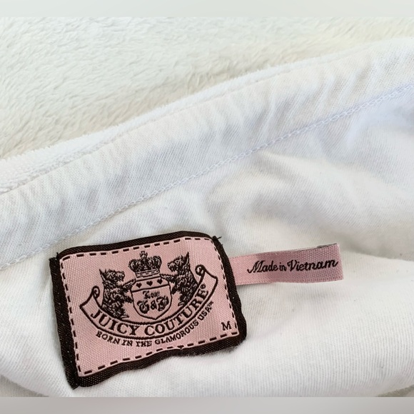 Juicy Couture White One Shoulder Ruffle Top Terry Cloth Romper Size M - Picture 2 of 3